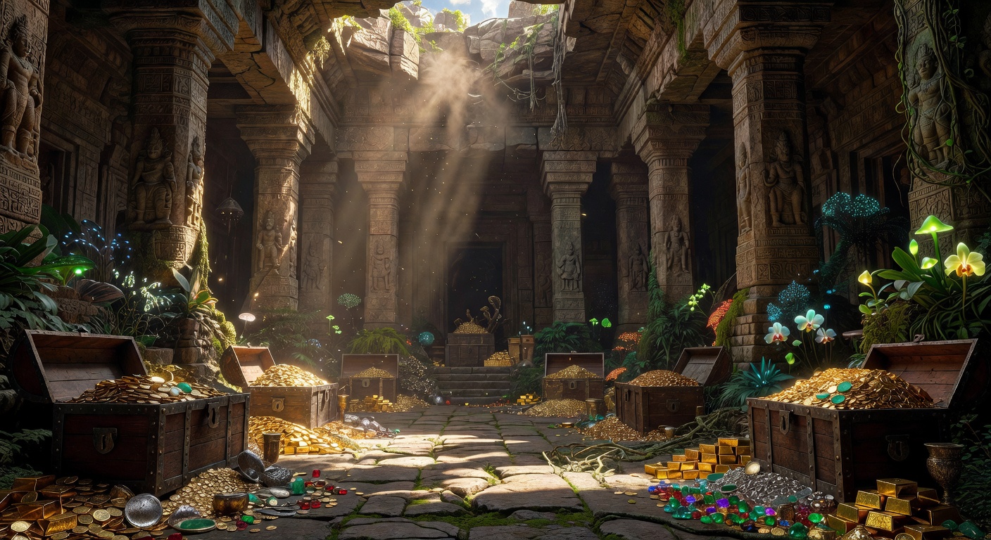 Ancient explorer temple background
